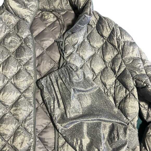 32 Degrees Heat Puffer Jacket Women's Size L Silver Ultra Lightweight Packable - Picture 5 of 5